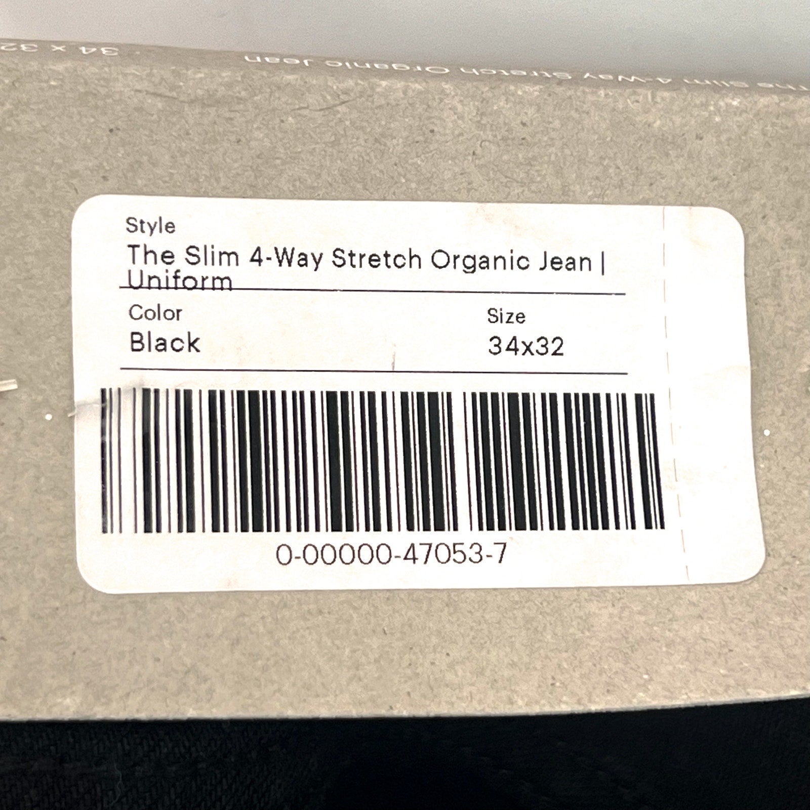 EVERLANE Uniform Men's Slim Jeans 34x32 Black 4-Way Stretch Organic NWT