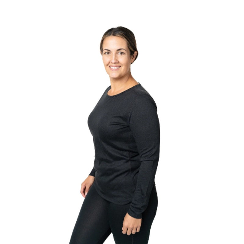 HOT CHILLYS Women's Pepper Skins Crewneck Top Medium Black Base Layer NWOT