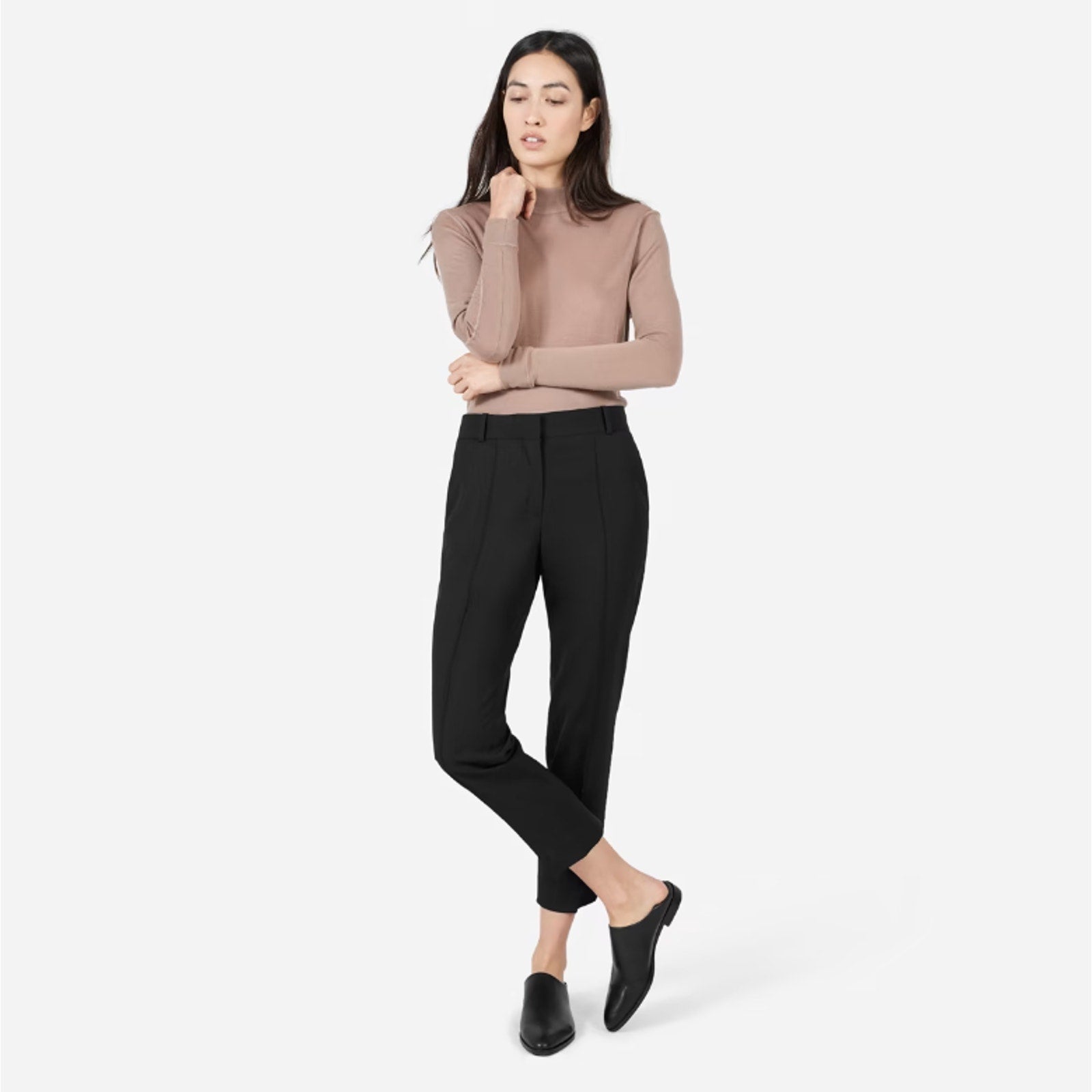 EVERLANE Women's The Italian GoWeave Crop Trouser Pants Size 2 Black NWT