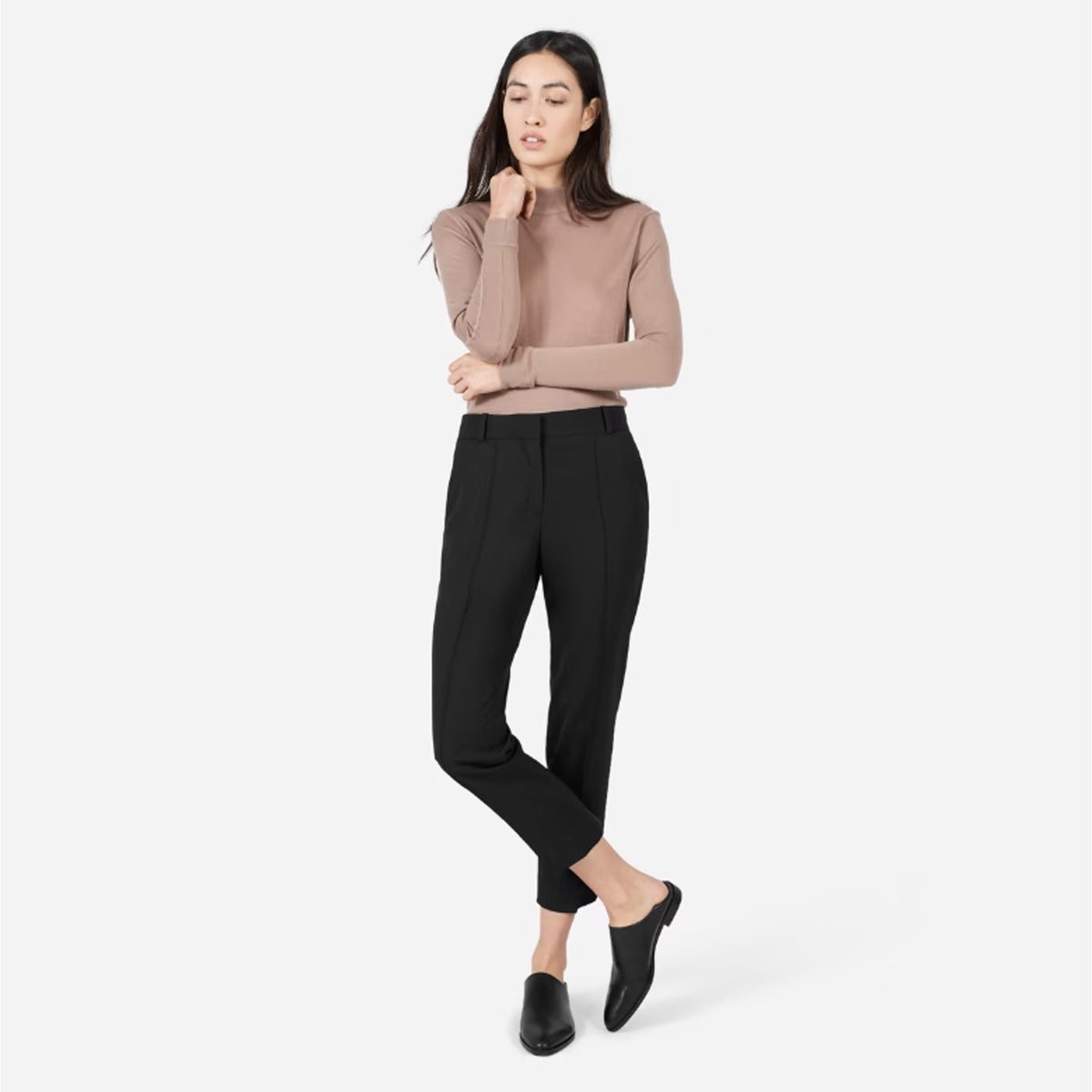 EVERLANE Women's The Italian GoWeave Crop Trouser Pants Size 2 Black NWT