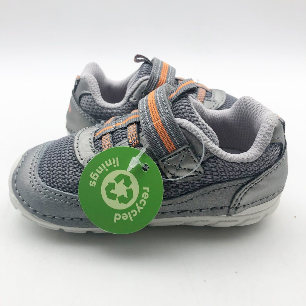 Stride Rite Baby Boys Sneaker SM Turbo Size 3 Wide Shoes Grey NIB