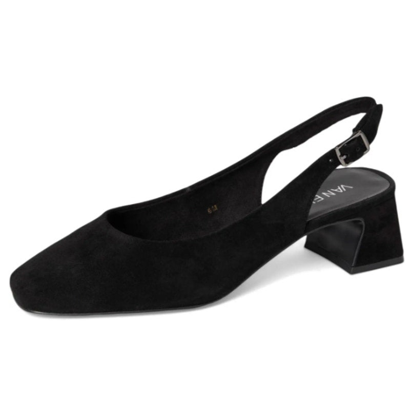 Vaneli Womens Darsy Slingback Heels Size 8 Wide Black Suede NIB