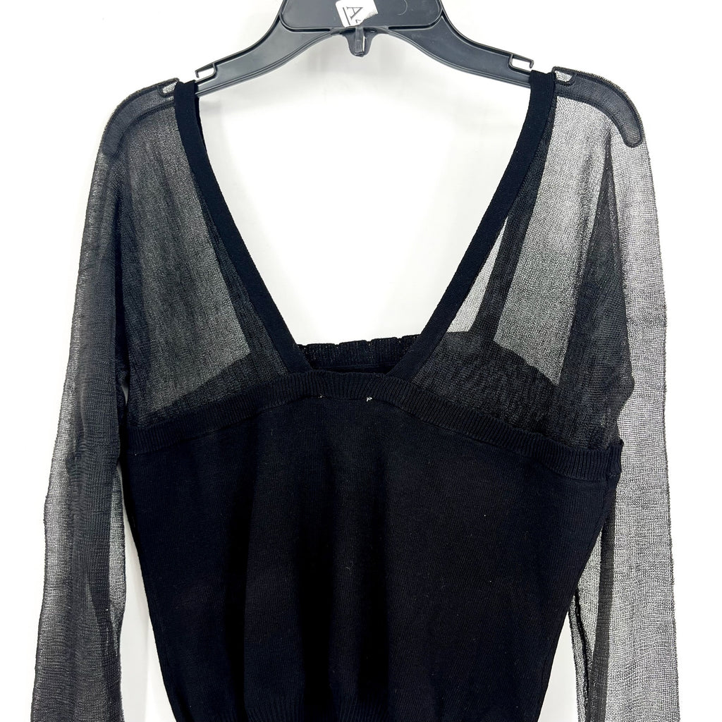 FREE PEOPLE Night After Night Top Large Black INTIMATELY FP Long Sleeve NWT