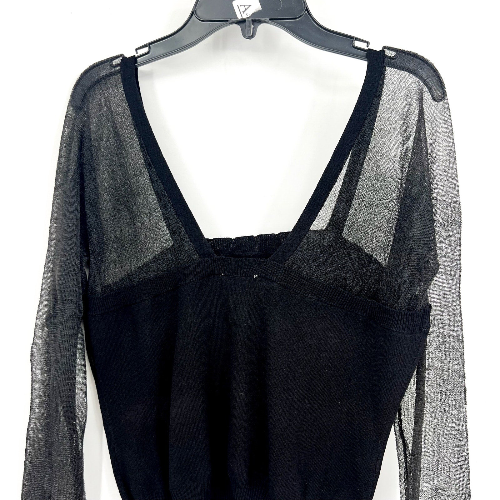 FREE PEOPLE Night After Night Top Large Black INTIMATELY FP Long Sleeve NWT