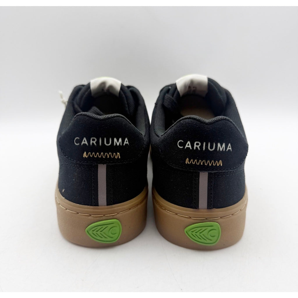 Cariuma Womens Naioca Pro Skate Low Sneakers US 7 Black Gum Canvas Suede NIB