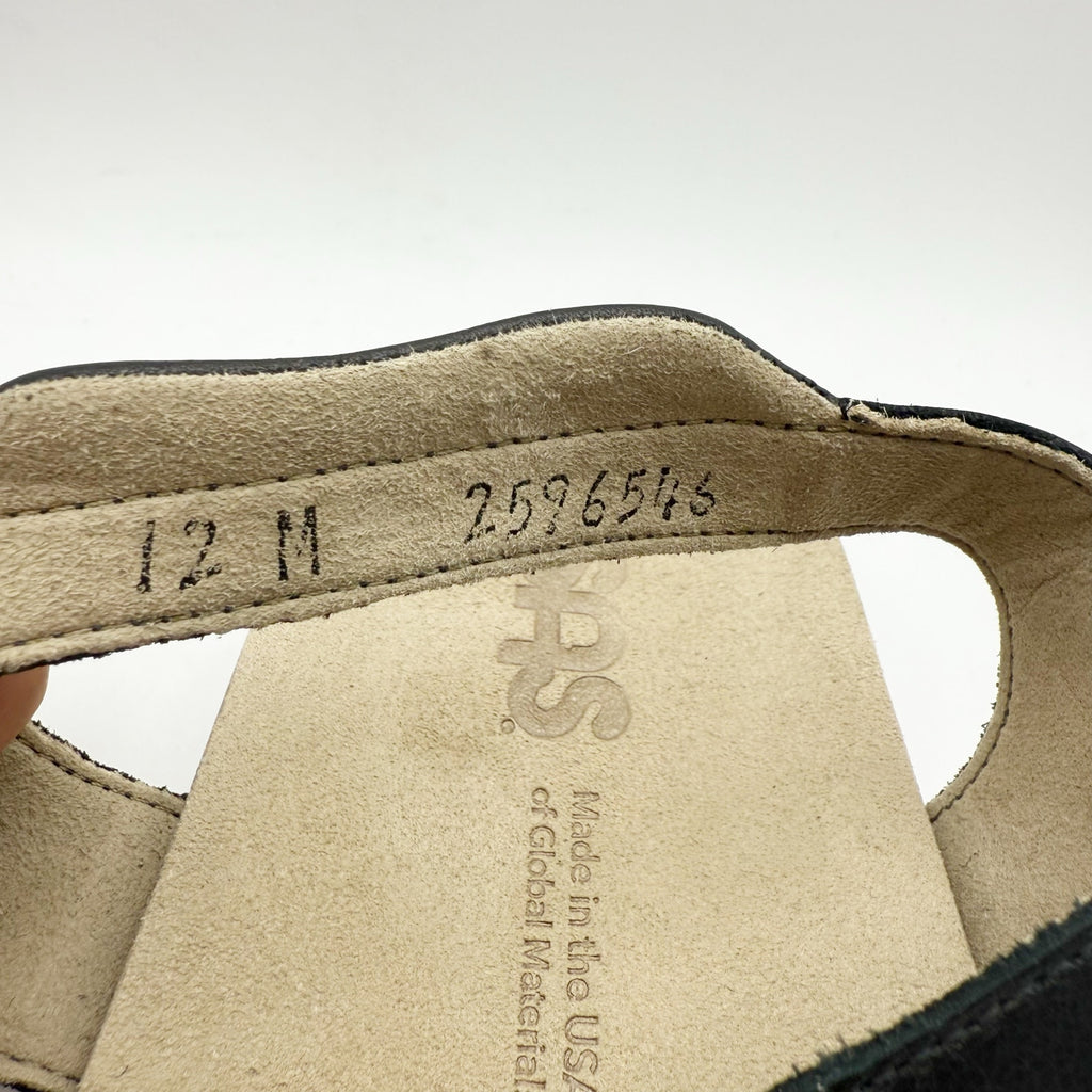 SAS Womens Sorrento Adjustable Comfort Sandals US 12 M Black Leather NIB