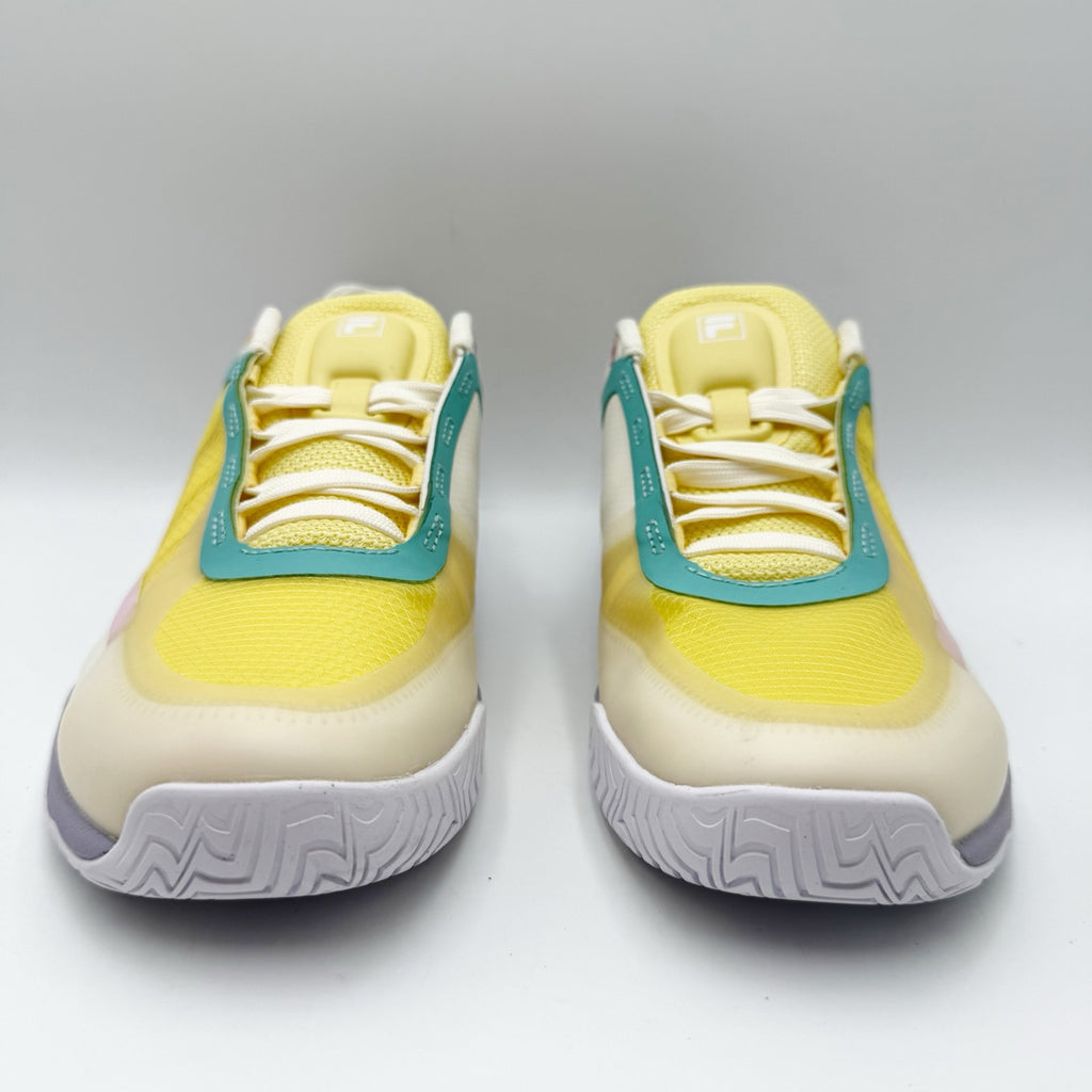 FILA Womens Volley Burst Pickleball Sneakers Size 8 White Yellow Athletic NWOB