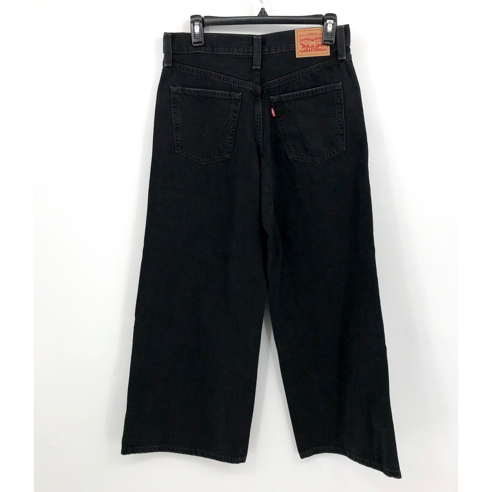 LEVI'S Womens '94 Baggy Wide Leg Jeans 28x31 US 6 Over Exposure Black NWT