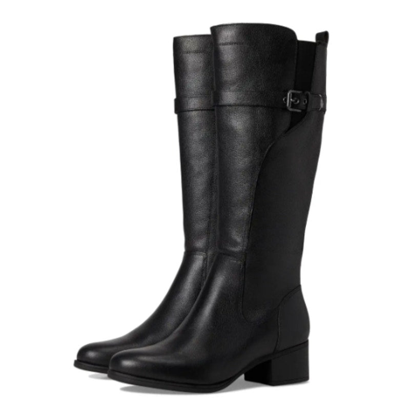 Naturalizer Womens Kenna Knee High Boots Size 9 M XWIDE CALF Black Leather NIB