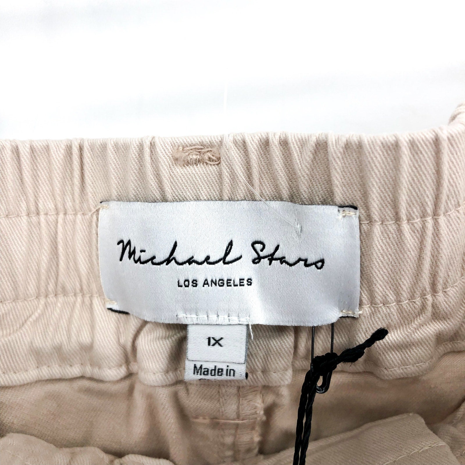 MICHAEL STARS Women's Monroe Twill Miniskirt 1X Khaki Cement Pockets Stretch NWT