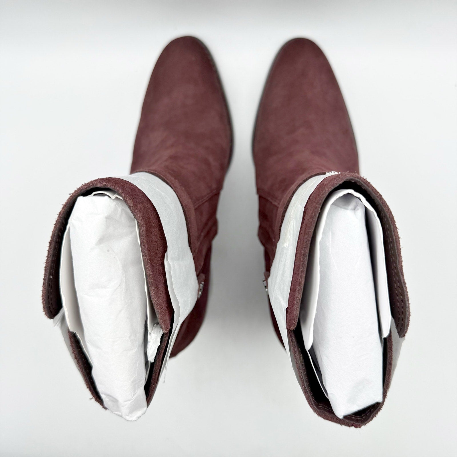 Sam Edelman Womens Simona Ankle Booties US 8.5 M Red Burgundy Suede Heeled NWOB