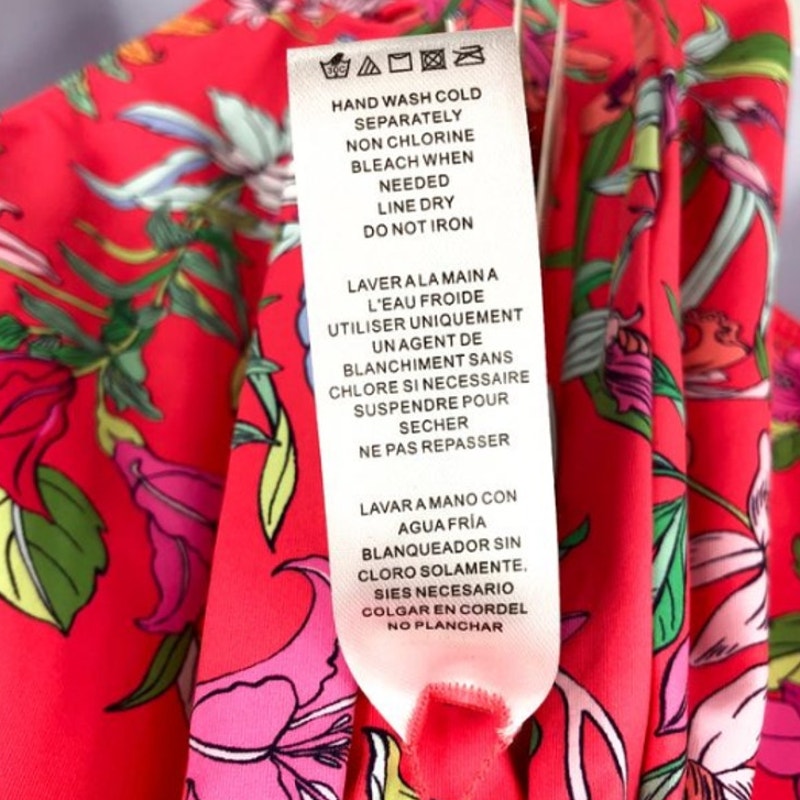 TOMMY BAHAMA Reversible One Piece Swimsuit Size 14 Pink Floral Gingham NWT