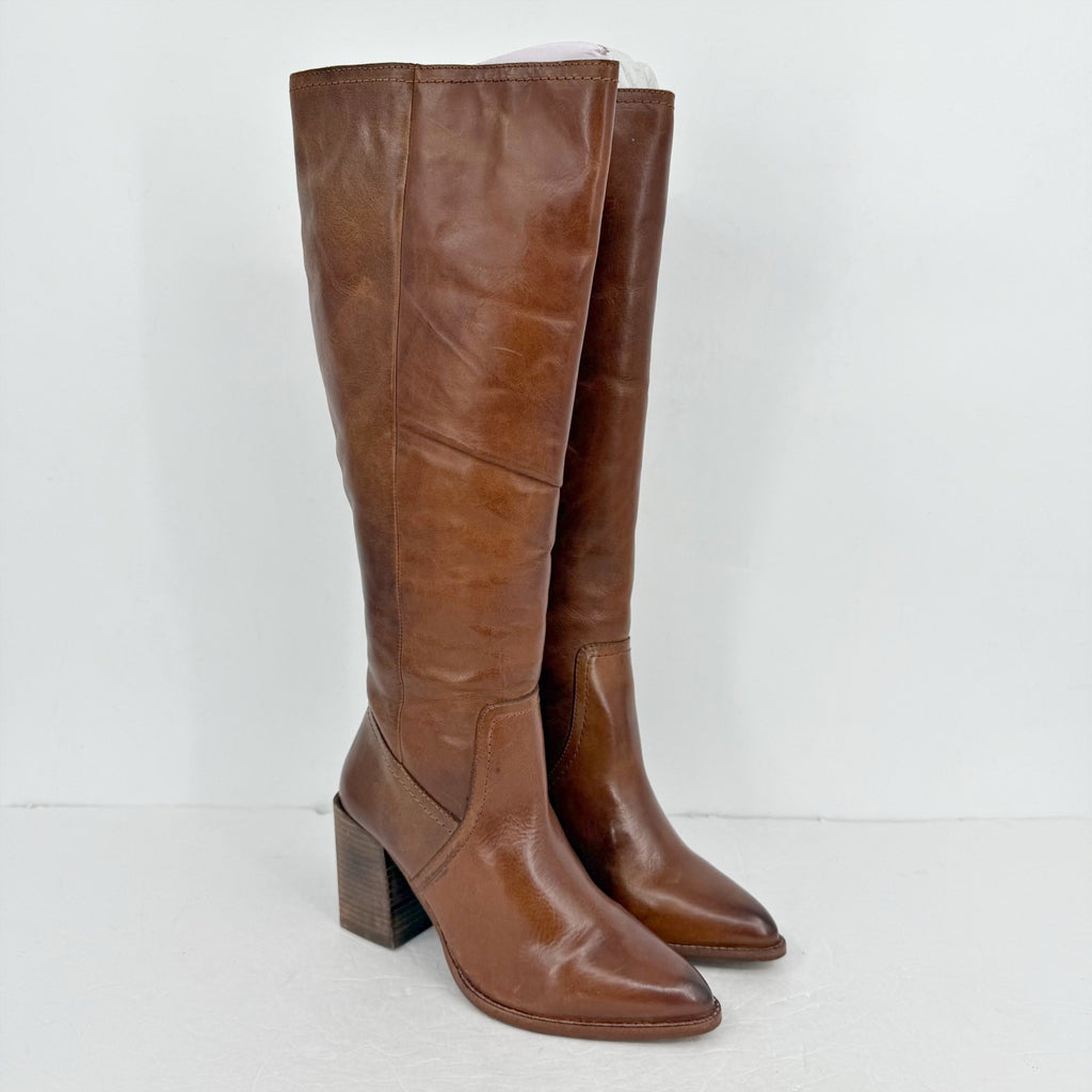 Diba True Womens True Do Knee High Boots Size 6.5 M Brown Leather NWOB