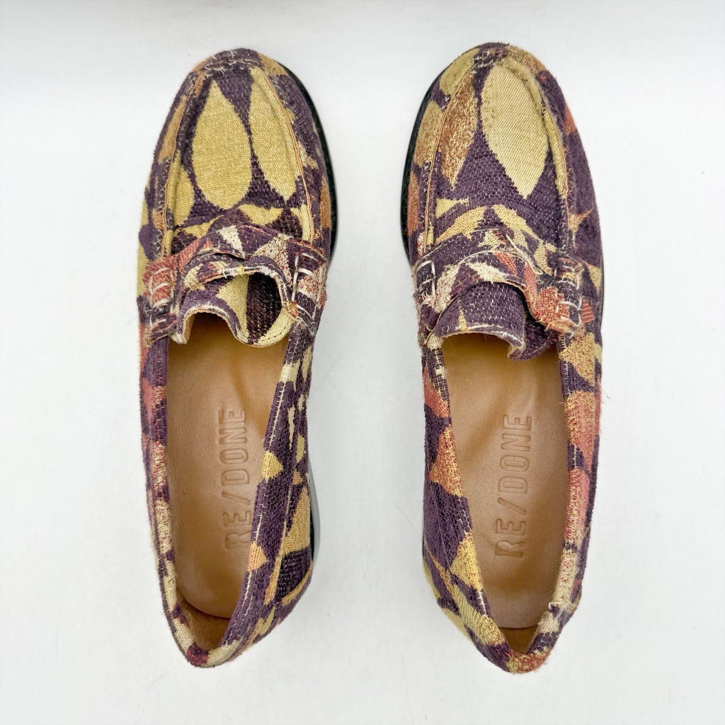 RE/DONE Womens 90s Pop-Print Loafers EU 35 US 5 Multi-color Tapastry EUC