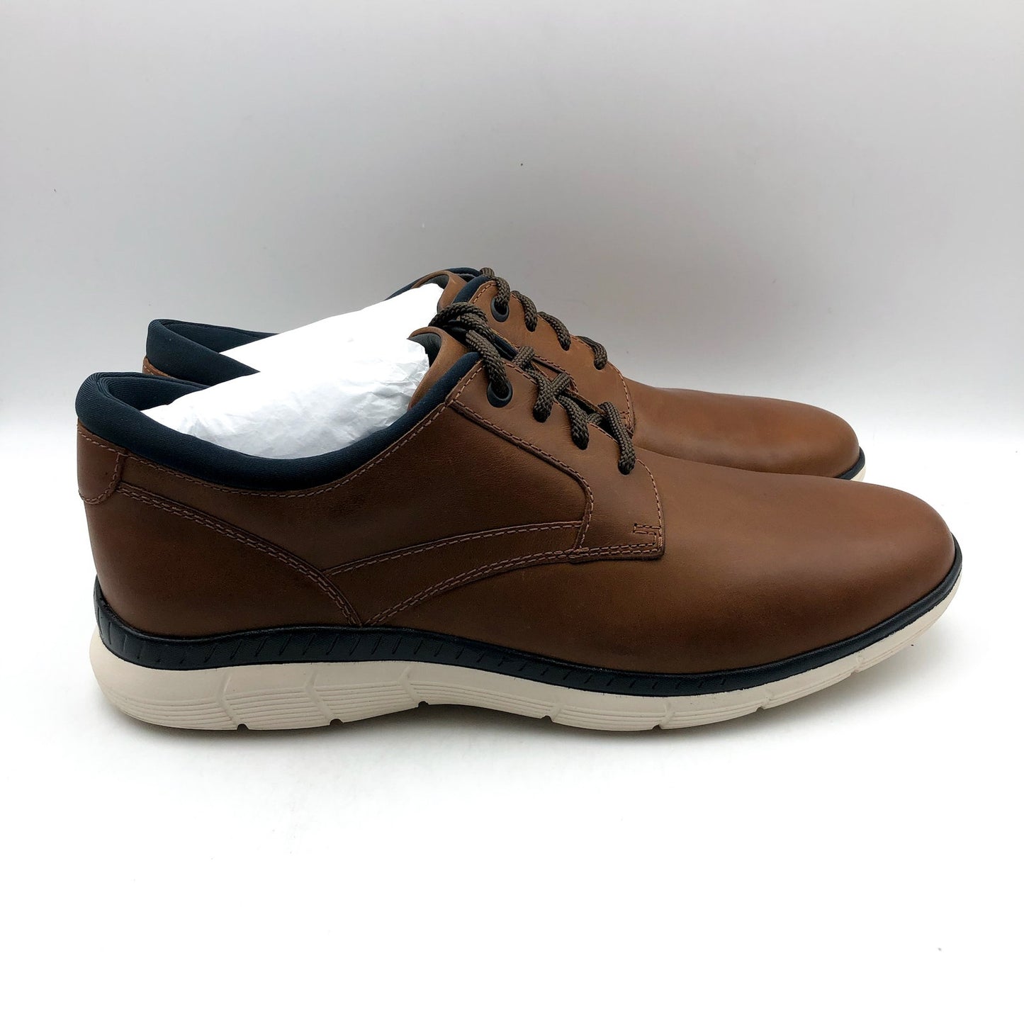 Johnston & Murphy Mens Parsons Plain Toe Shoes US 10.5 M EU 43.5 Tan Leather NIB