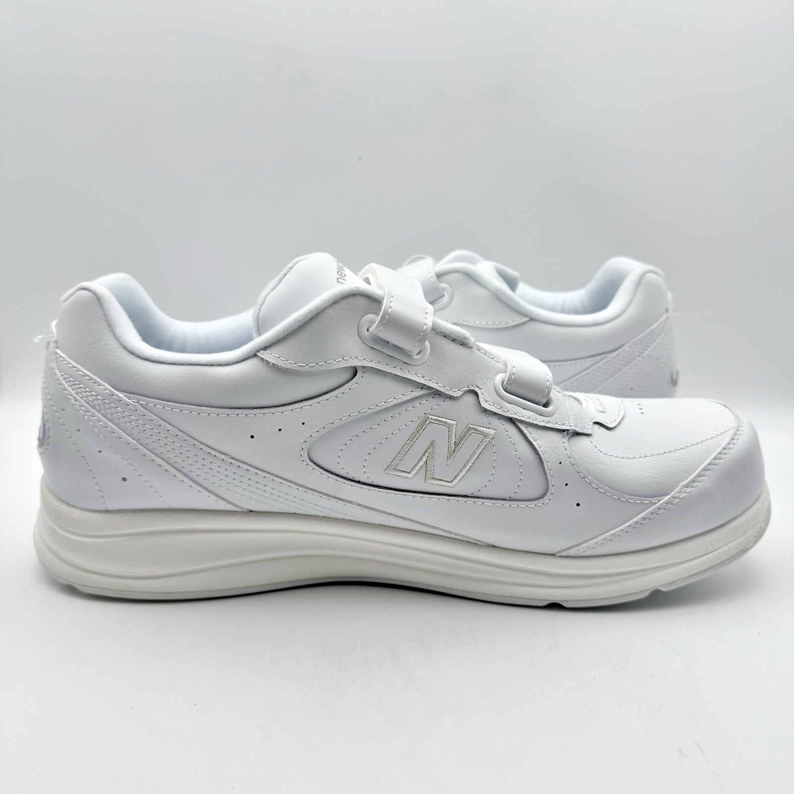 New Balance Mens 577 Sneakers US 14 White Leather Athletic Hook and Loop NIB