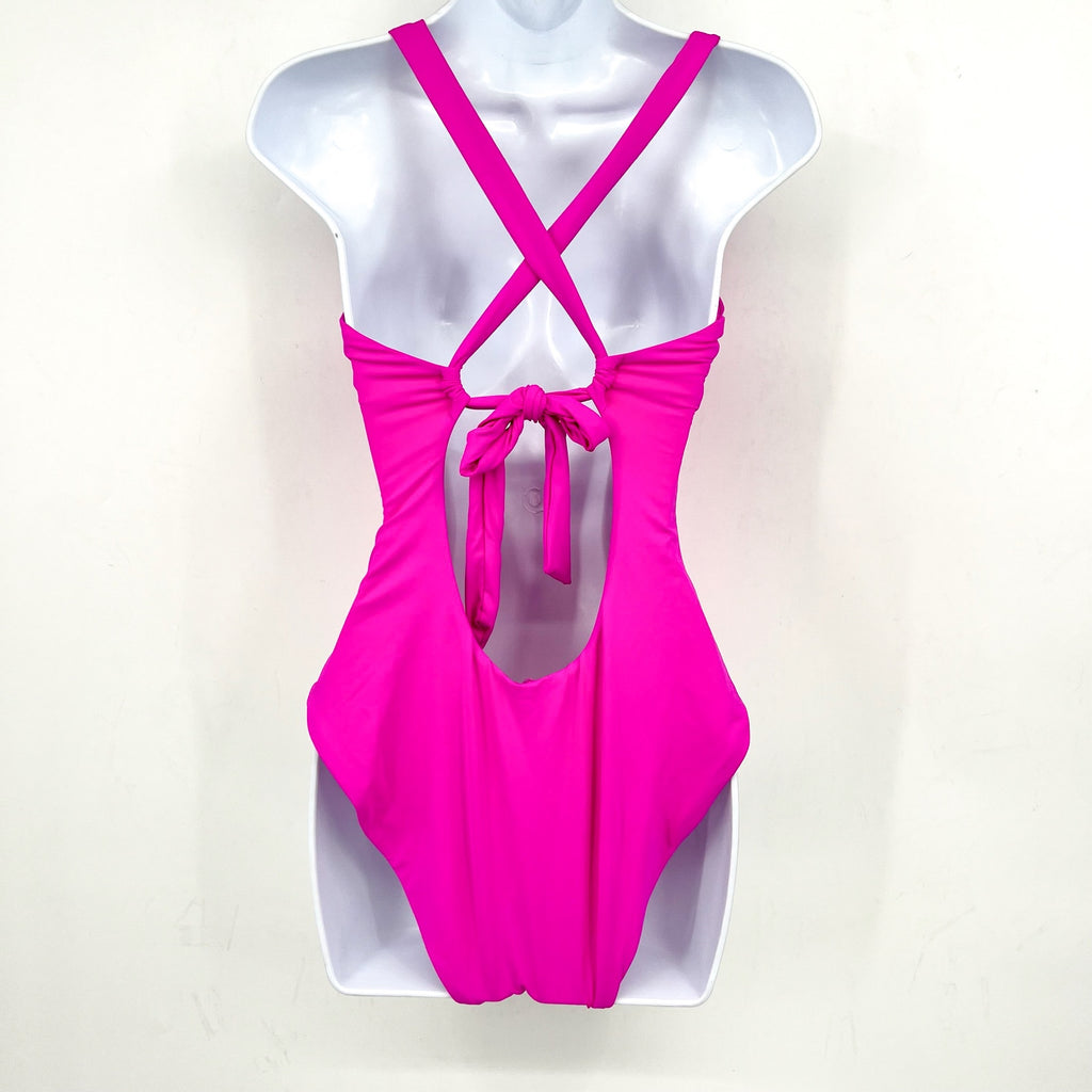 BECCA Marble Canyon One Piece Swimsuit Large Pink Azalea Embellished Ring NWT