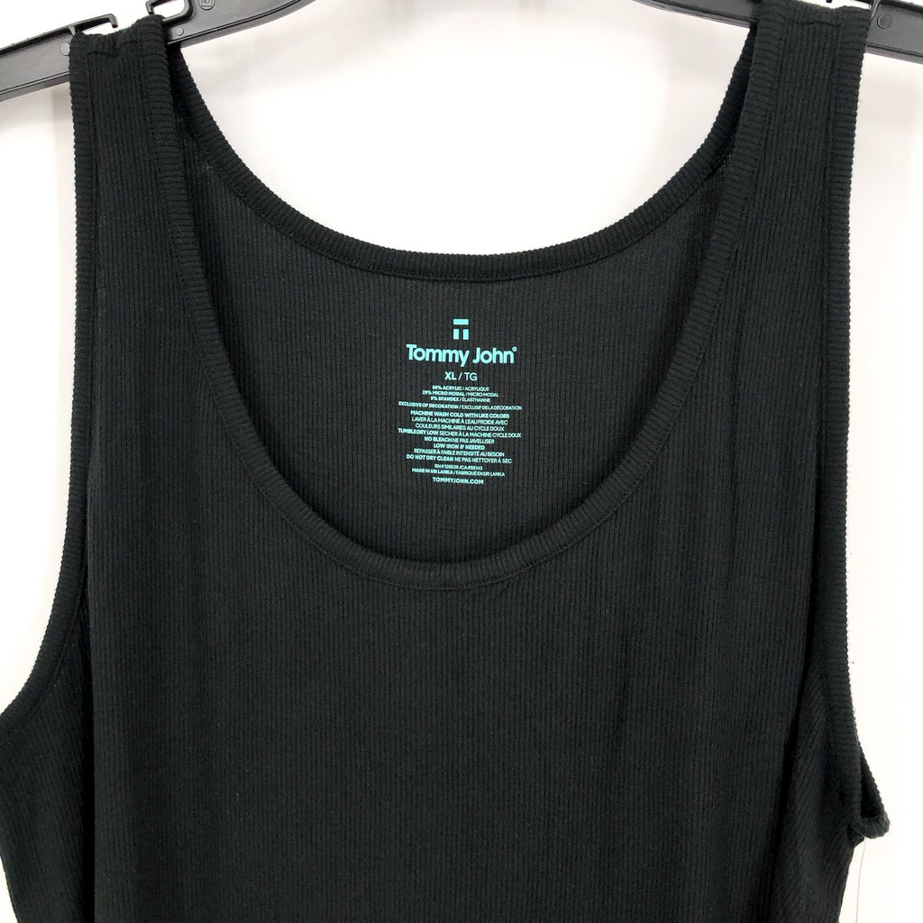 TOMMY JOHN Women's Downtime Lounge Tank Top XL Black Scoop Neck NWT