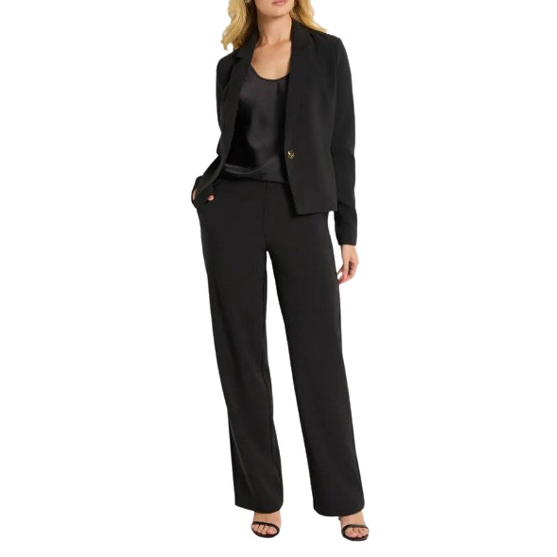 NIC + ZOE Women's Lenox Wide Leg Dress Pants Large US 12-14 Black Stretch NWT