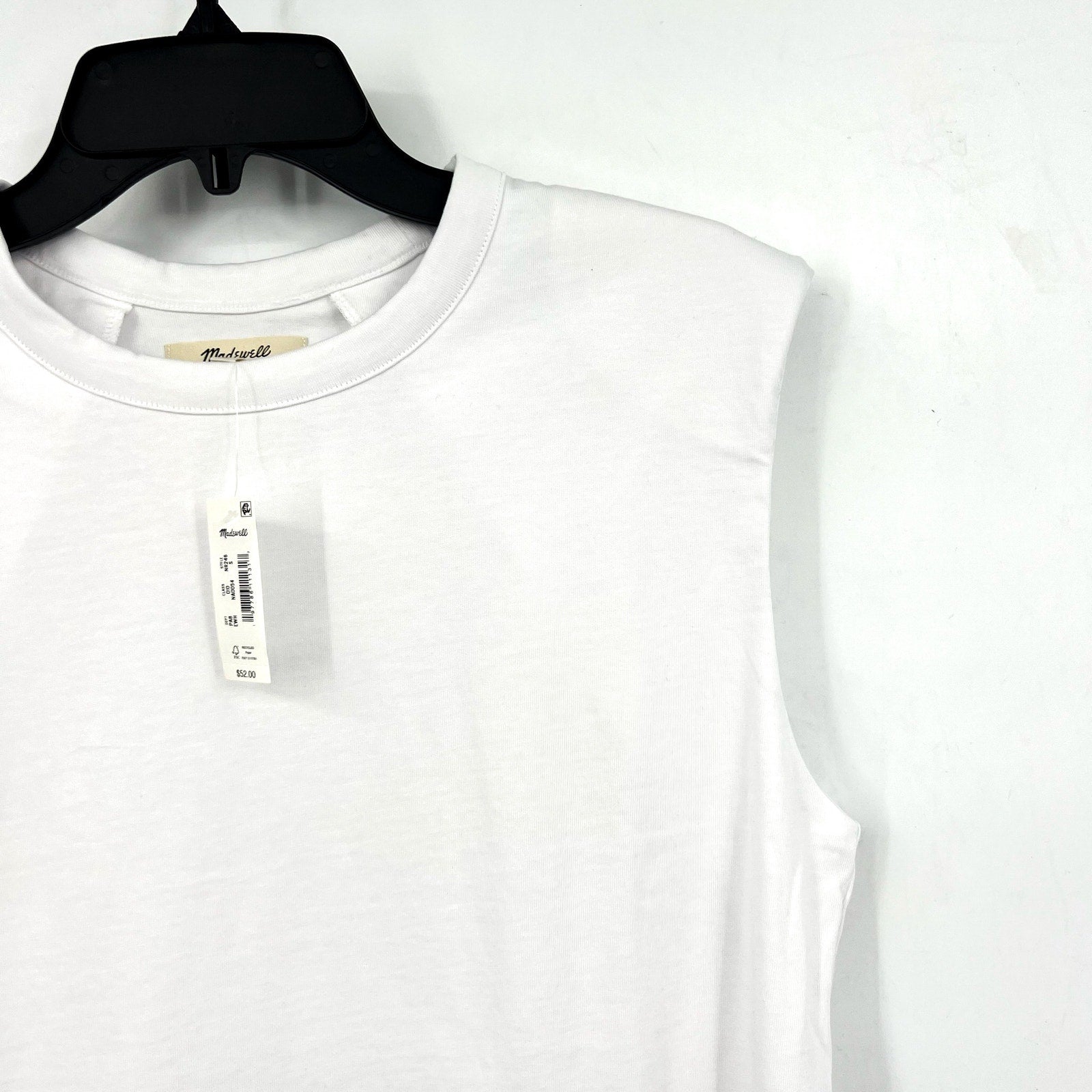 MADEWELL Women's Structured Muscle Tee Small Eyelet White Crewneck NR246 NWT