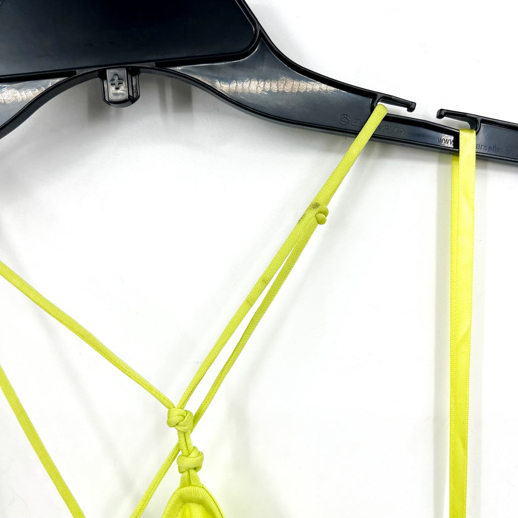  FRAME Women's Delicate Knot Tank Bodysuit Medium Flash Lime Green NWOT