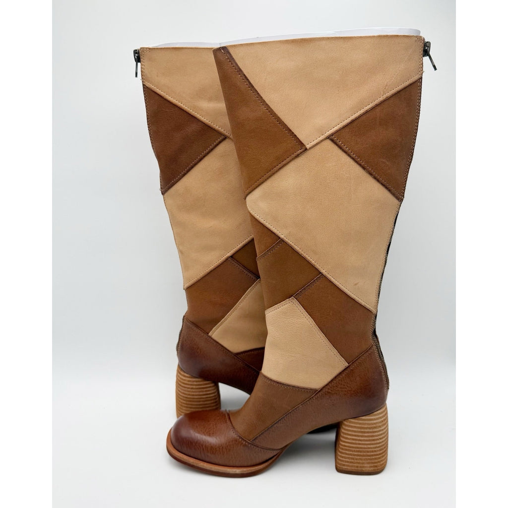 Kork-Ease Womens Asbee Knee High Boots Size 6.5 M EU 37 Tan Leather Suede NIB