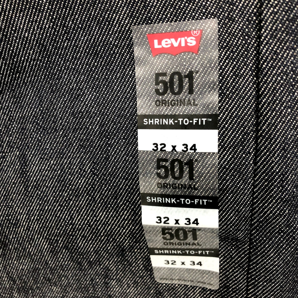 LEVI'S Men's 501 Original Shrink-to-fit Jeans 32x34 Dark Wash No Stretch NWT
