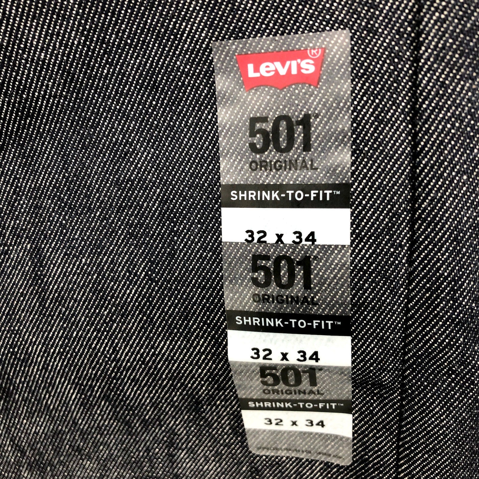 LEVI'S Men's 501 Original Shrink-to-fit Jeans 32x34 Dark Wash No Stretch NWT