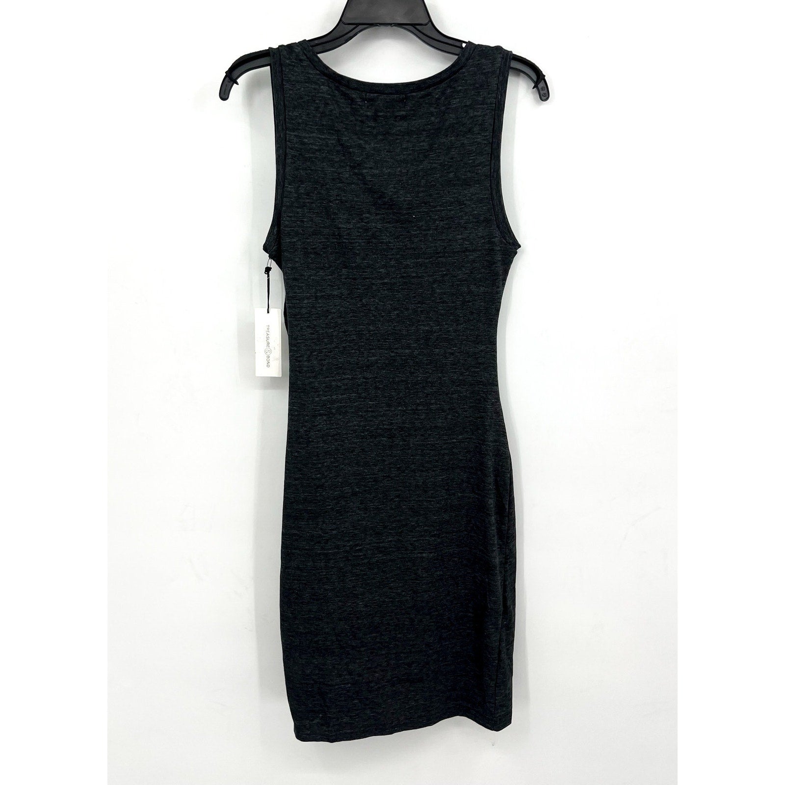 TREASURE & BOND Ruched Jersey Tank Dress Medium Charcoal Gray Sleeveless NWT