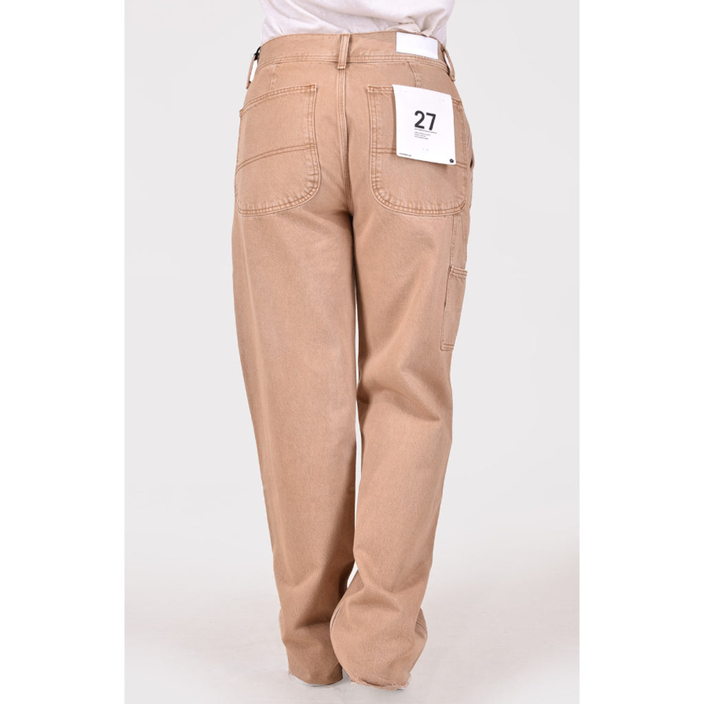 RE/DONE Womens Utility Loose Jeans US 2 26 Tan Washed Khaki Relaxed Straight NWT