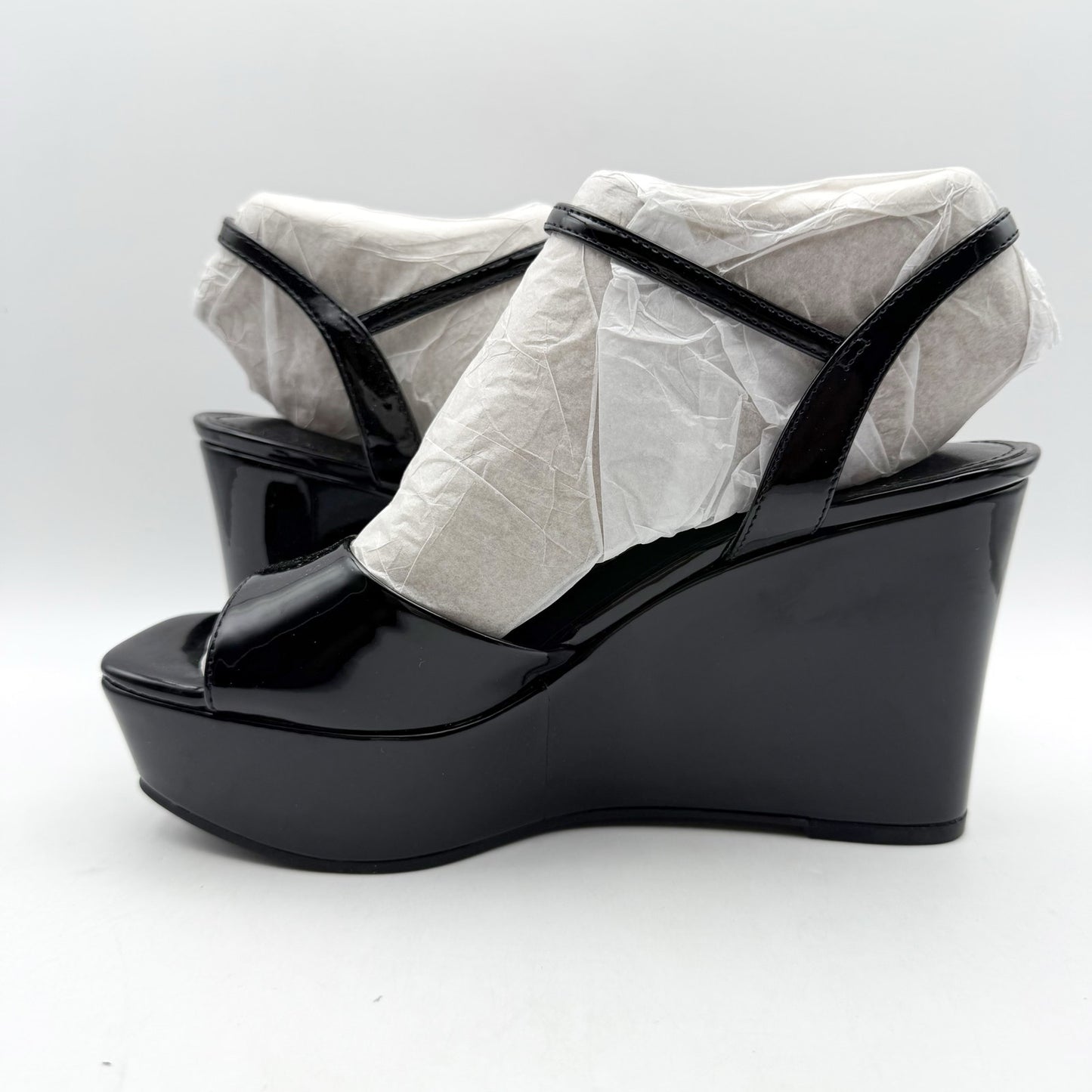 Guess Womens Zione Wedge Sandals US 7.5 M EU 38 Vegan Leather NIB