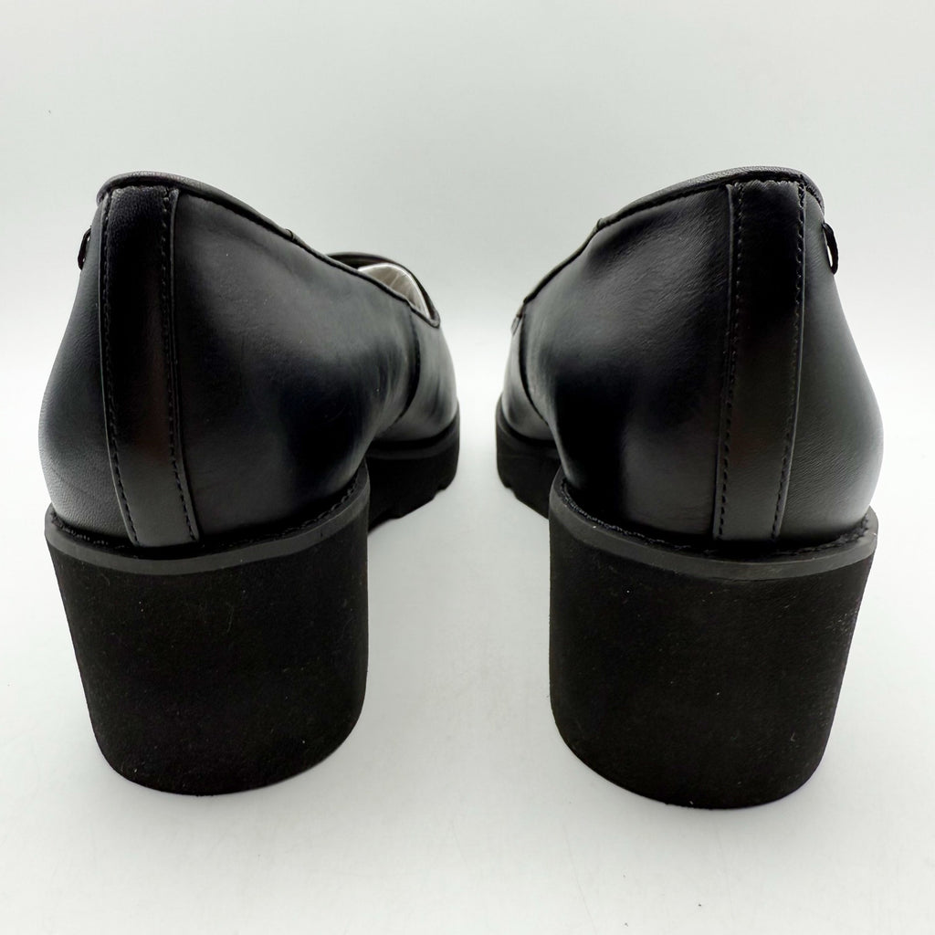 Vionic Womens Willa Wedge Loafers US 9 M EU 40 Black Leather Slip On NWOB