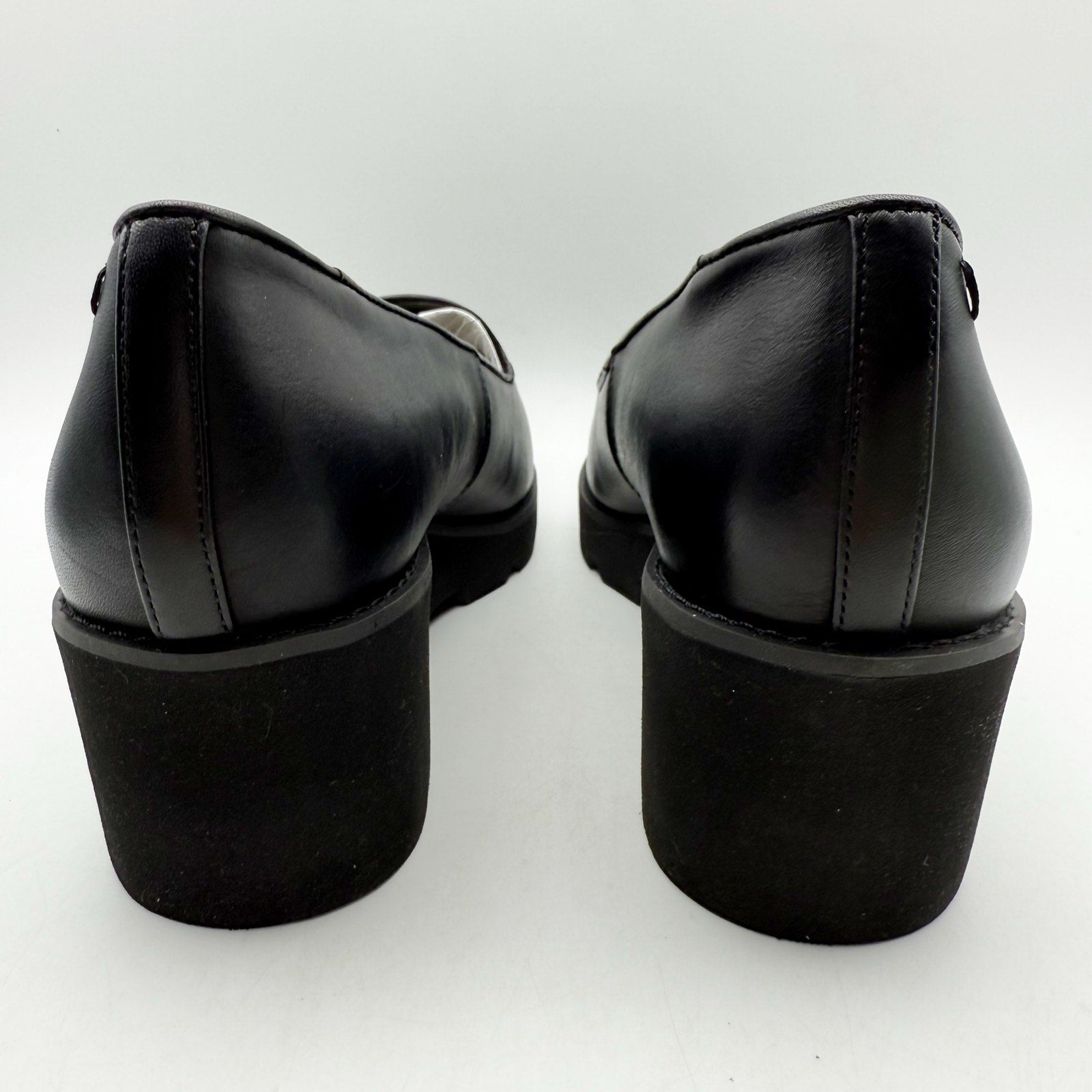 Vionic Womens Willa Wedge Loafers US 9 M EU 40 Black Leather Slip On NWOB