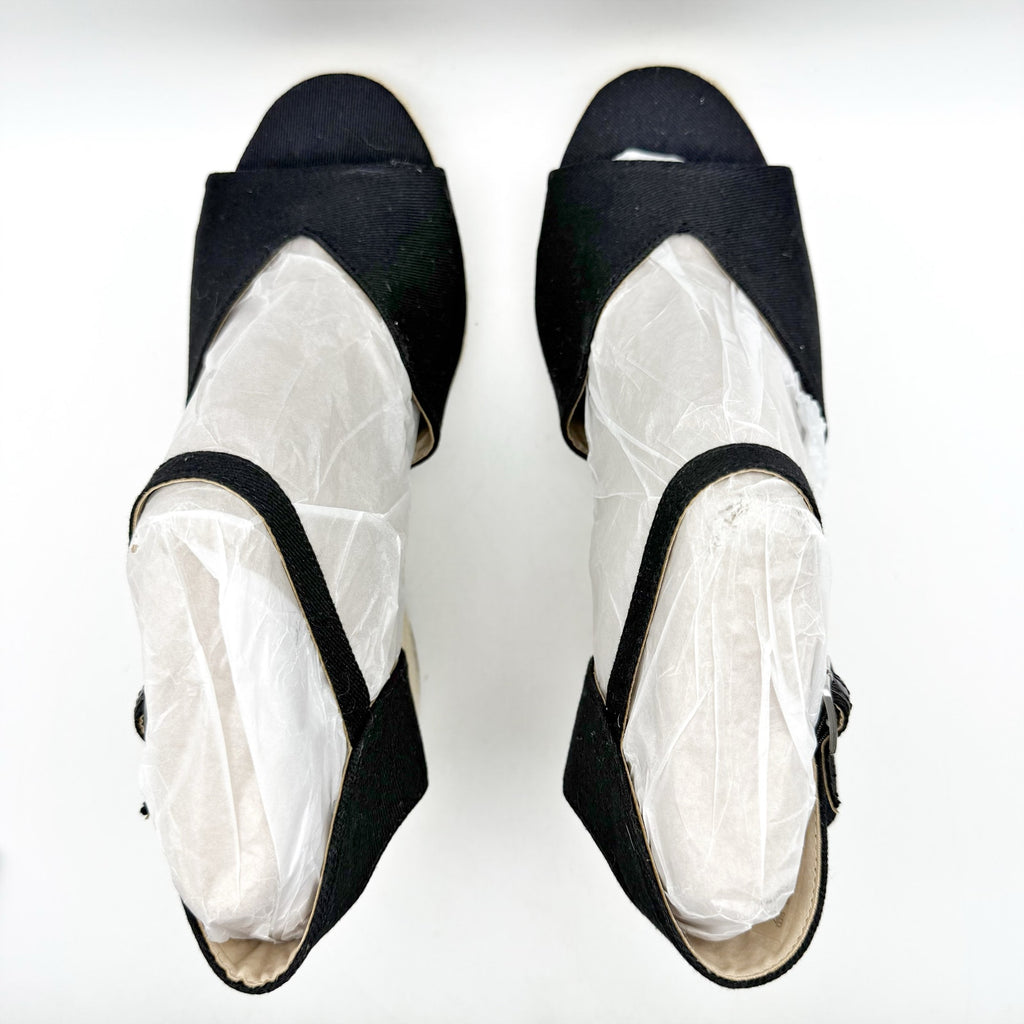 LifeStride Womens Tess Wedge Espadrille Sandals US 11 Wide EU 42 Black NIB