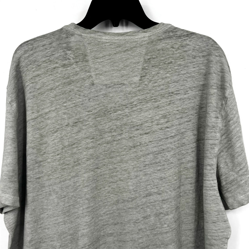 JOHN VARVATOS Men's Snake Floral Crew Tee XXL Pearl Grey Linen Short Sleeve NWT