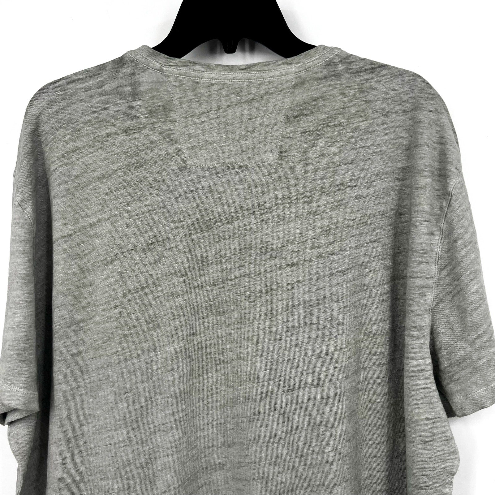 JOHN VARVATOS Men's Snake Floral Crew Tee XXL Pearl Grey Linen Short Sleeve NWT