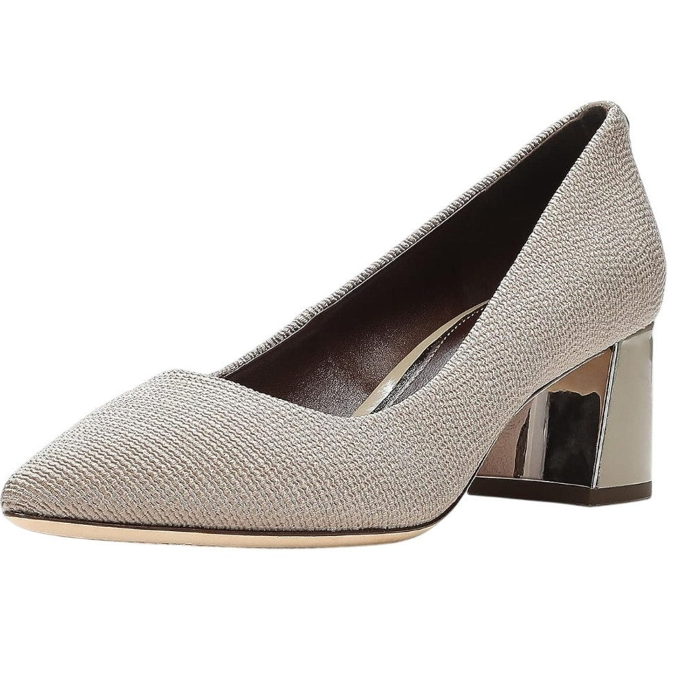 Donald Pliner Womens Suzette Heels Size 7.5 M Taupe Stretch Knit Pumps NIB