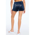 JUICY COUTURE Women's Big Bling Velour Track Shorts Medium Regal Blue NWT
