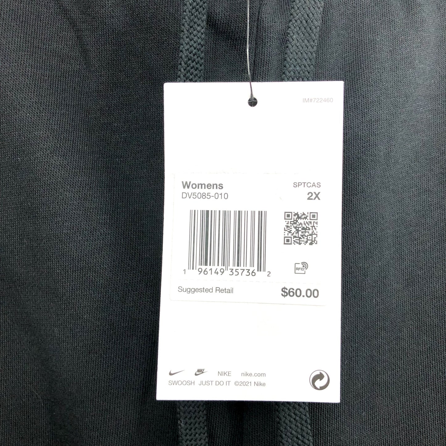 NIKE Womens Sportswear Club Fleece Jogger Pants 2X Black Mid-Rise Sweatpants NWT