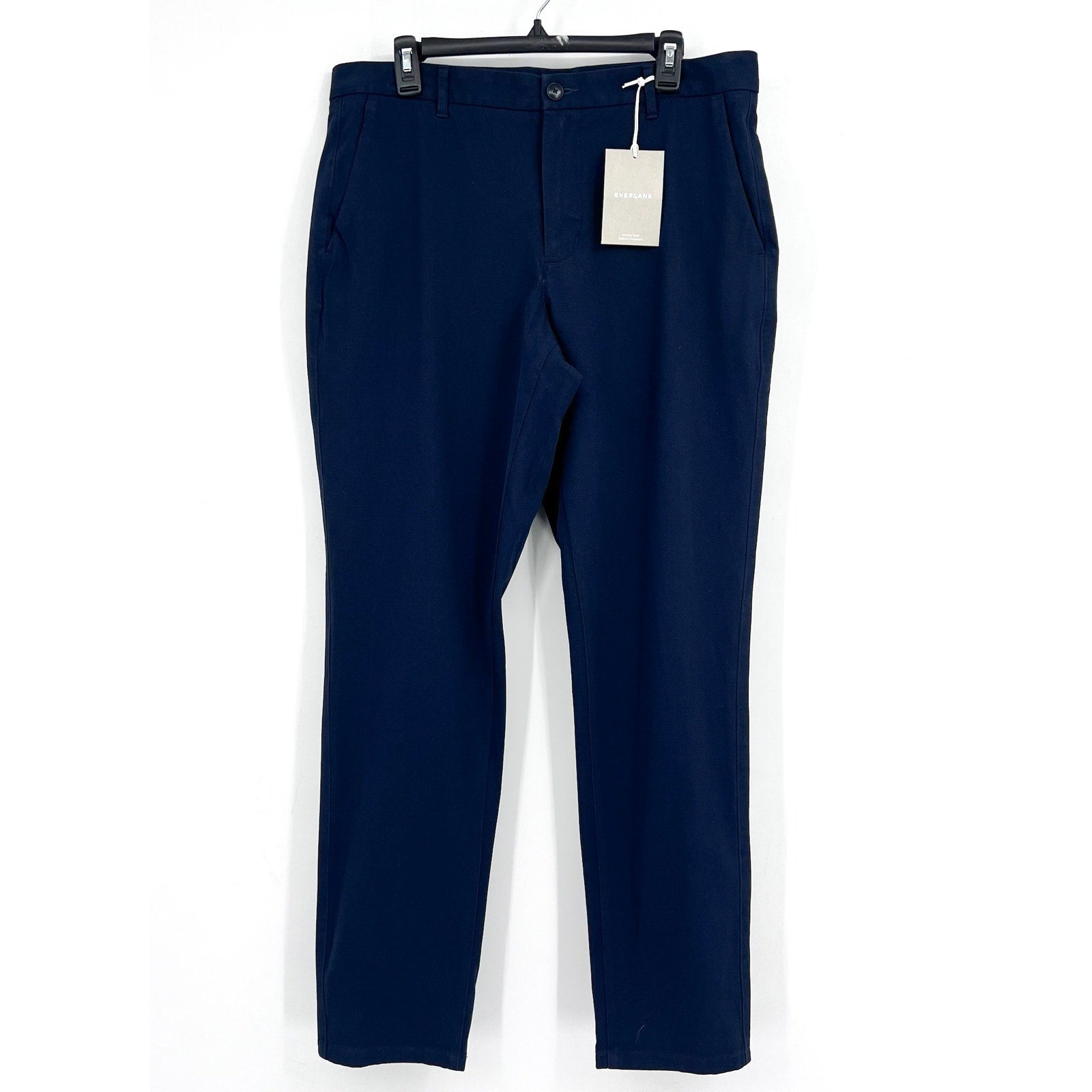 EVERLANE Uniform Mens Performance Chino Pants 34x34 Navy Blue Athletic Fit NWT