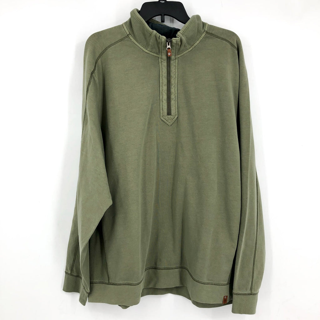 TOMMY BAHAMA Men's Ben And Terry Half Zip Sweatshirt XXL Green Tea Leaf NWT