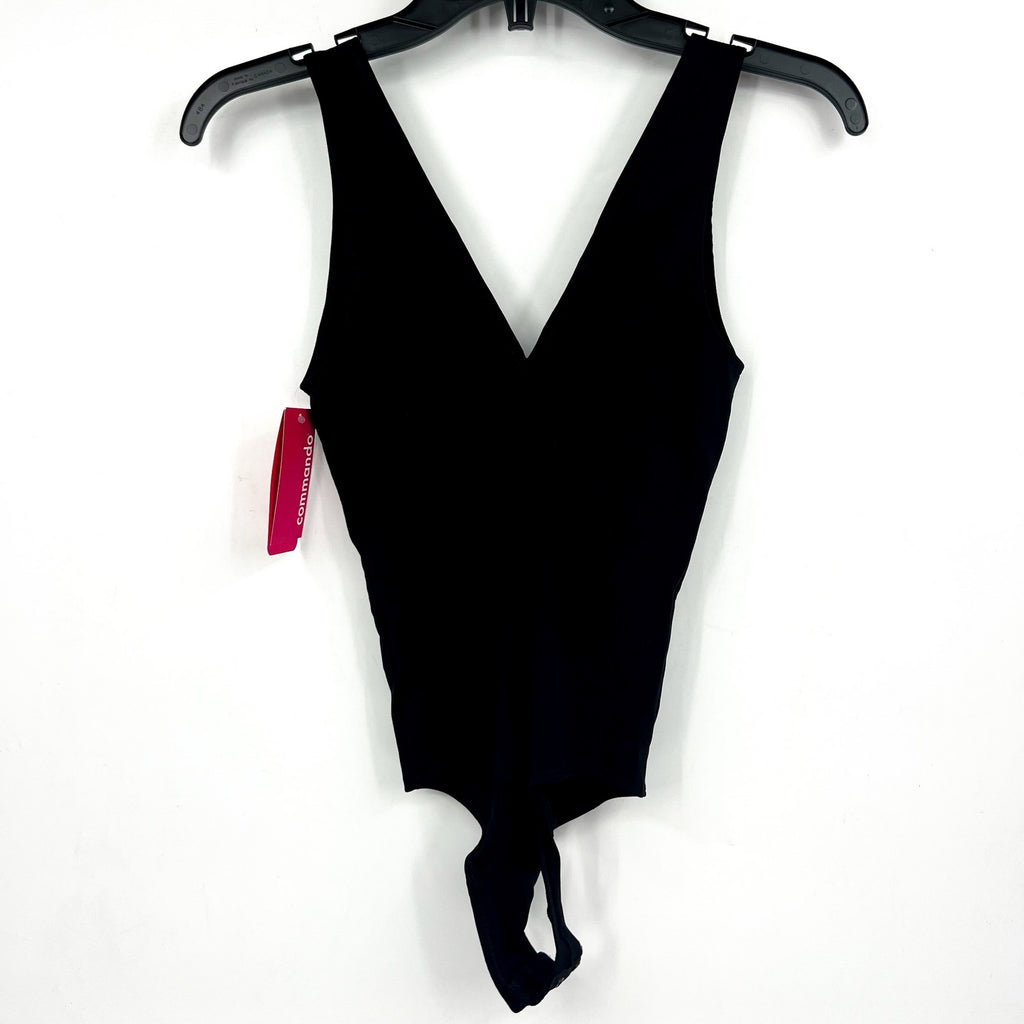 COMMANDO Women's Butter Luxe Deep V Bodysuit Small Black Sleeveless NWT