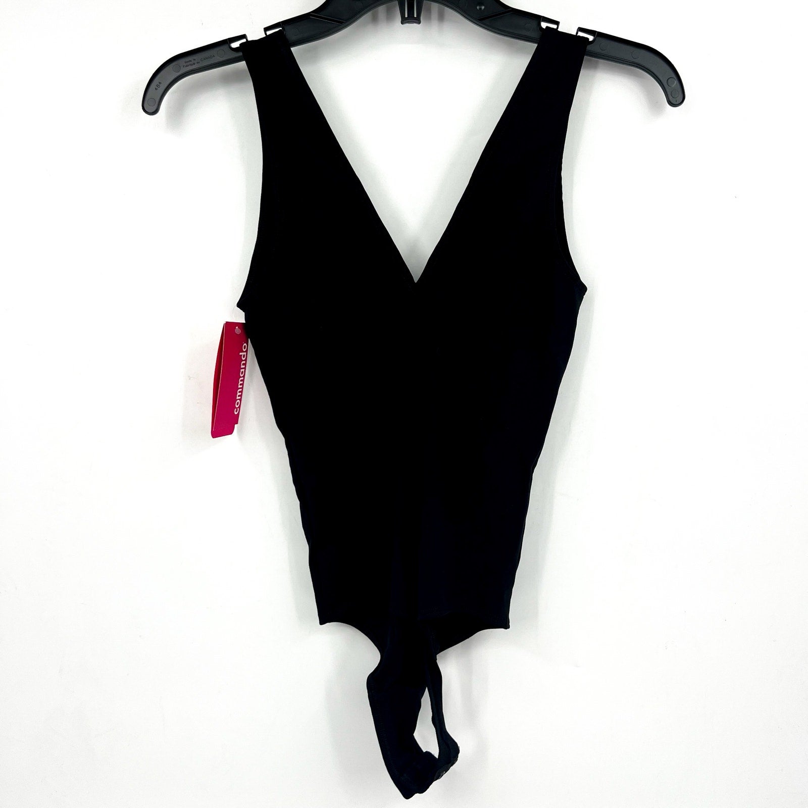 COMMANDO Women's Butter Luxe Deep V Bodysuit Small Black Sleeveless NWT