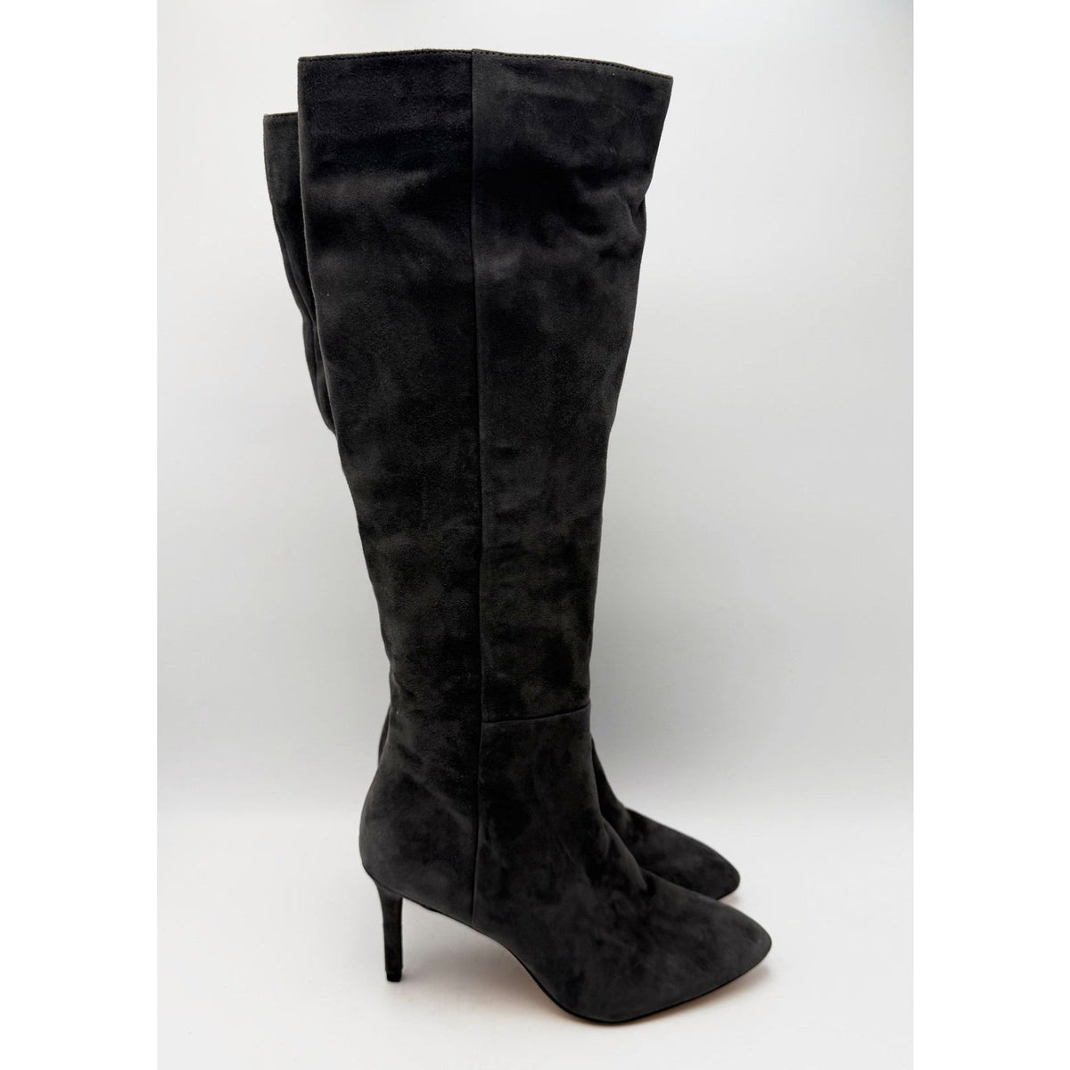 Via Spiga Womens Cassie Knee High Boots Size 5.5 EU 35.5 Gray Suede NWOB