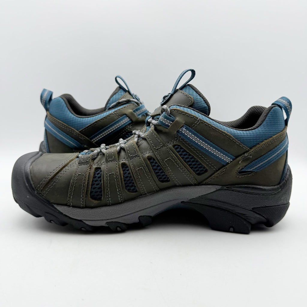 Keen Mens Voyageur Hiking Shoes US 12 EU 46 Brown Blue Water Resistant NWOB