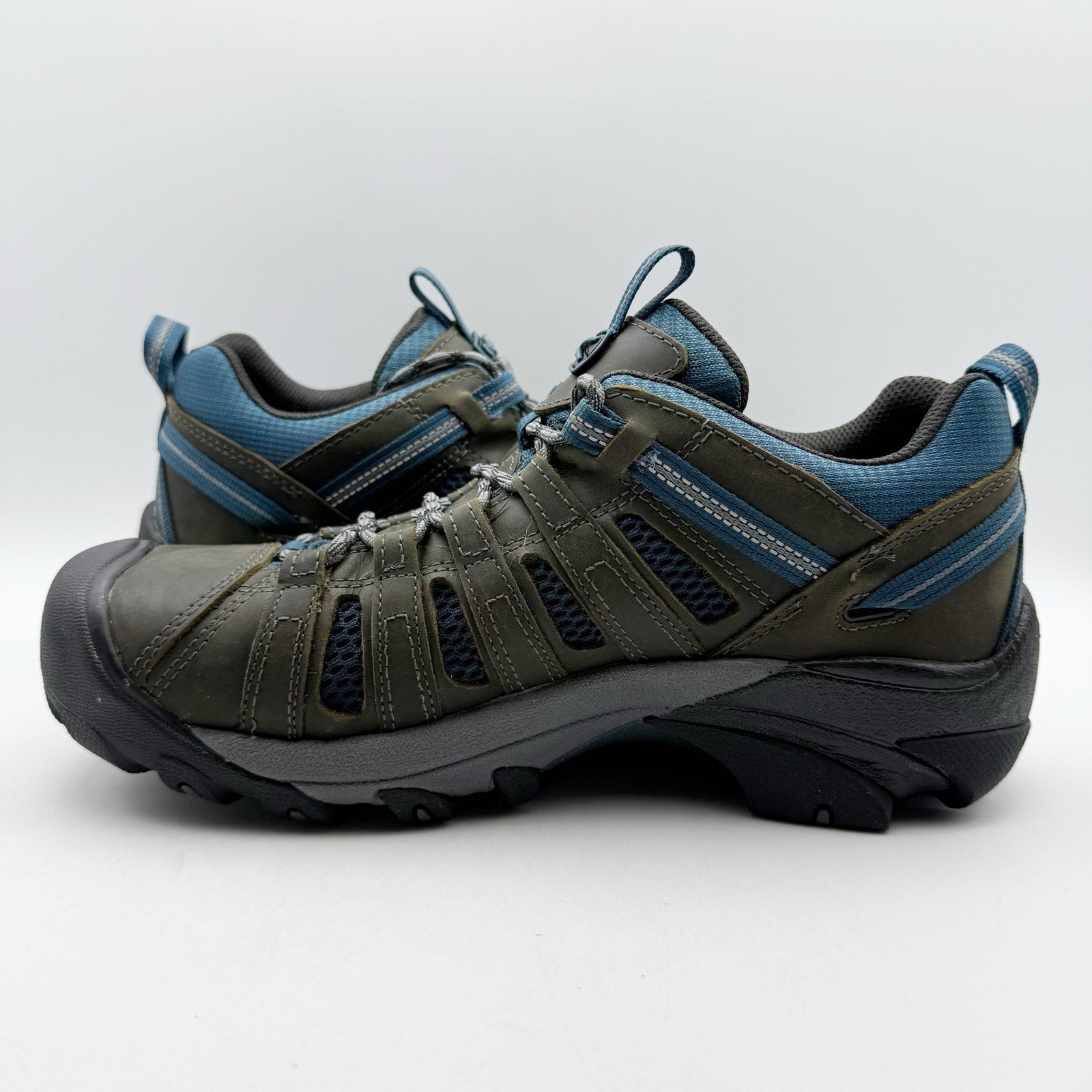 Keen Mens Voyageur Hiking Shoes US 12 EU 46 Brown Blue Water Resistant NWOB