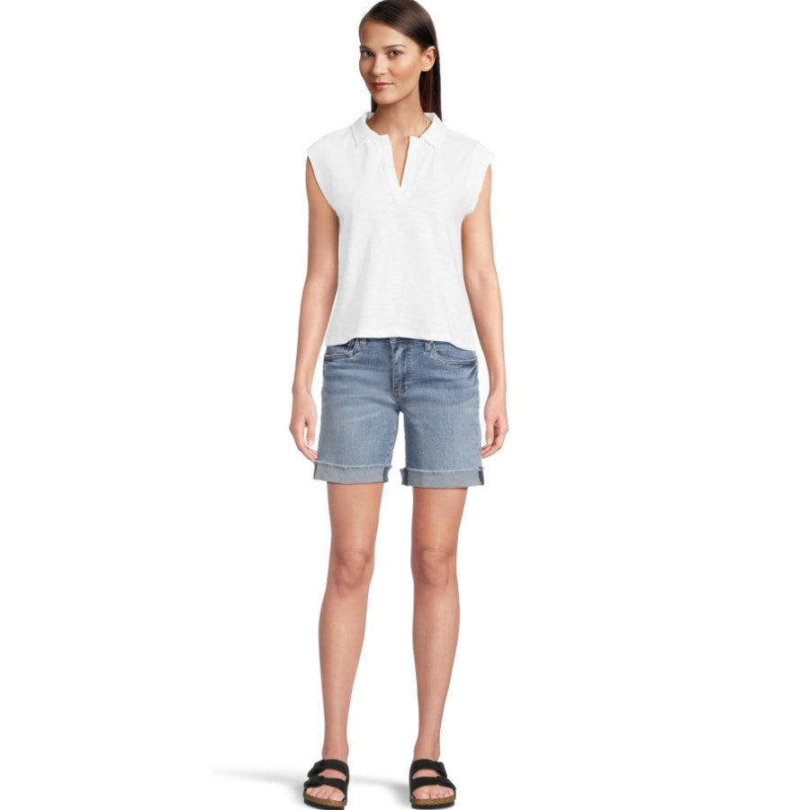 KUT FROM THE KLOTH Women's Catherine Boyfriend Denim Shorts Size 10 Blue NWT