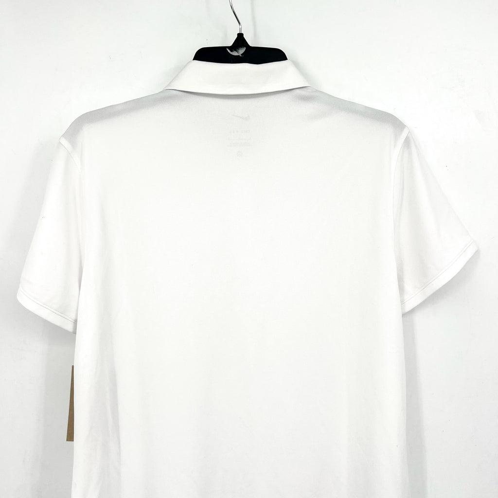 NIKE Women's Dri-FIT Victory Golf Polo Shirt Large White Short Sleeve NWT