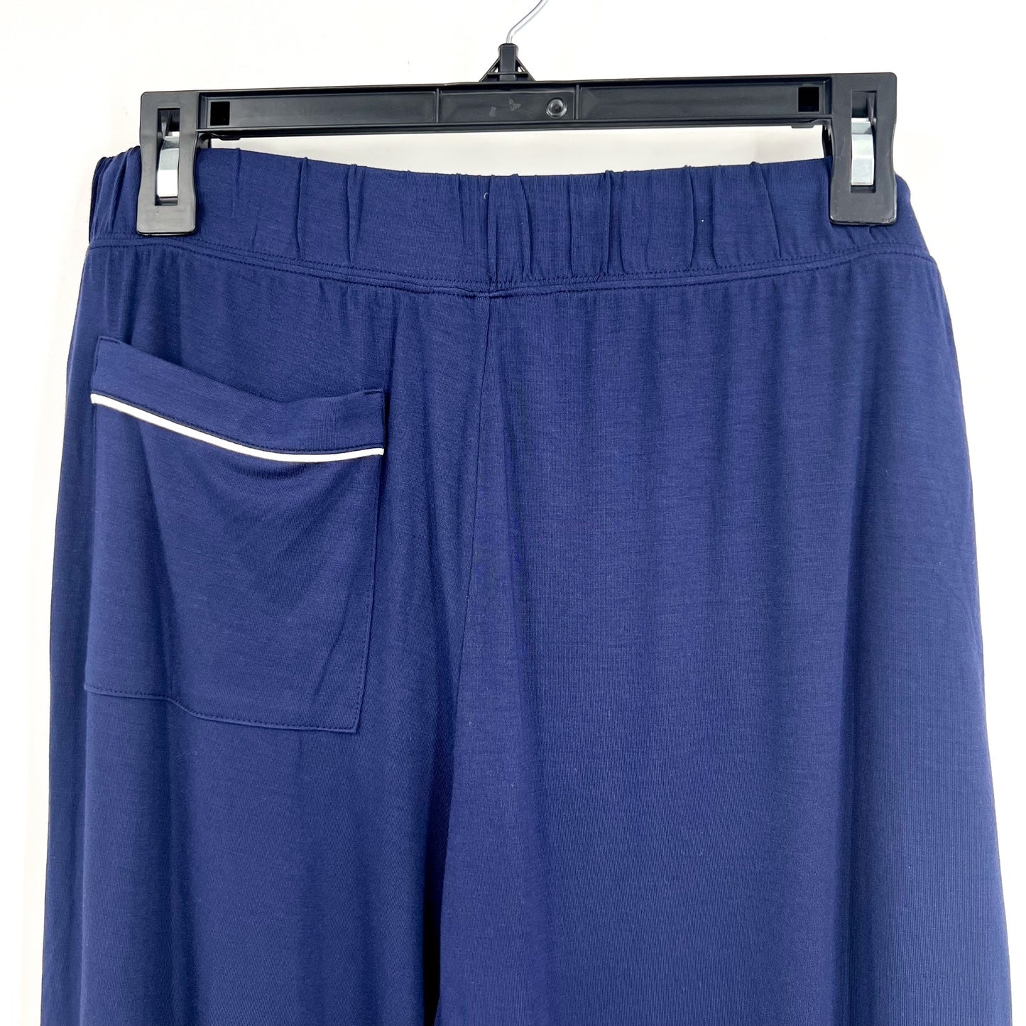 EBERJEY Women's Gisele Long PJ Set Medium Navy Blue Ivory TENCEL Modal NWOT