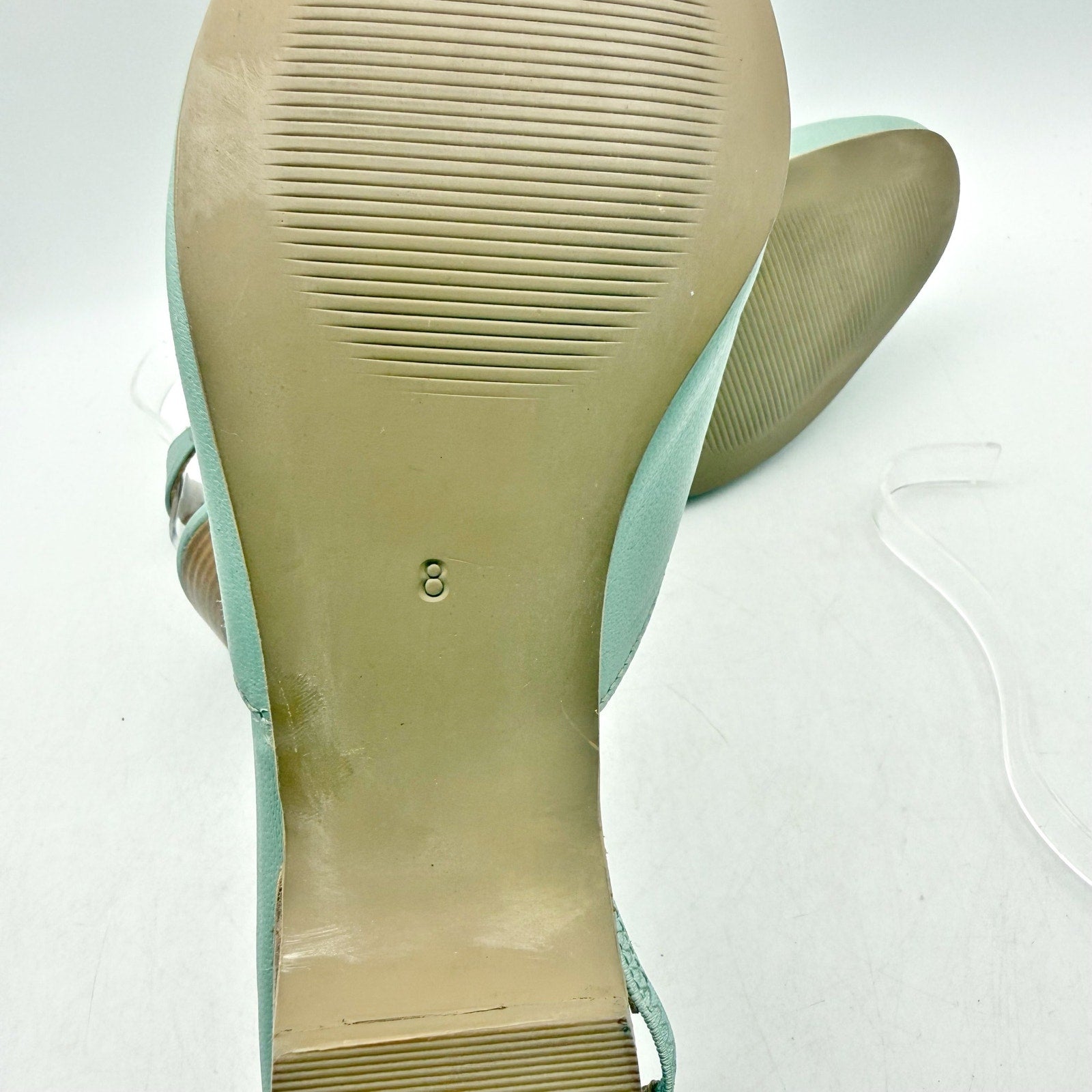 Coldwater Creek Womens Josie 2 Slingback Heels US 8 Sea Green Leather NWOB